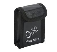 Lylithuif Battery Safe Bag Explosion Proof Fireproof Nylon Protective Pouch with Hook and Loop Closure for Mini 3 Pro Drone Batteries Black 10.5 x 7 x 4.3cm (1 Battery Capacity)
