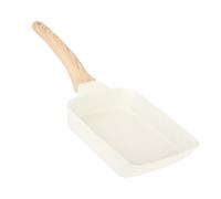 Lylithuif Breakfast Flat Pan Aluminum Alloy Non Stick Rectangle Tamagoyaki Frying Pan Japanese Omelette Pan for Home Cooking Oil Free Omelets Bacon Burgers Pancakes Beige