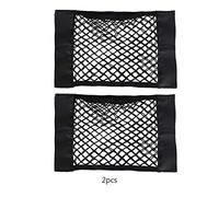 Lylithuif Car Rear Seat Storage Bag Organizer 2PCS Cotton Mesh Net Holder Pocket for Car Trunk Interior Accessories Black 15.75x9.84 Inches
