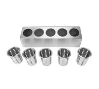 Lylithuif Kitchen Utensil Holder Stainless Steel Multi Functional Non Slip Bottom Organizer for Forks Spoons Chopsticks Cooking Utensils Storage Bucket Set of 2 3 4 or 5 (5 Grids)