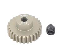 Lylithuif Pinion Gear Aluminum Alloy 3.175mm 0.6M High Strength Universal Fit for 1/8 1/10 RC Crawler Car SCX10 TRX4 Replacement Part Durable Smooth Quiet Performance (27T)