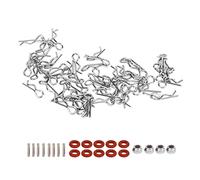 Lylithuif RC Car Body Clips Heavy Duty Universal Replacement Parts Secure Fixing for 1/16 1/18 Scale RC Vehicles Iron Material 17mm Length 1.0mm Diameter 60 Pieces Kit with Extra Pins Nuts (Silver)