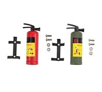 Lylithuif RC Car Simulated Fire Extinguisher Mini Decorative Extinguisher Plastic Steel Durable Realistic Appearance for AXIAL SCX10 WPL MN RC Car Accessories Red Green 47mm