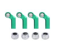 Lylithuif RC Link Rod End Alloy M4 Curved CW 7mm Ball Joint Head Set 4 Pack Upgrade Replacement Parts for 1/10 Scale Model Cars Enhanced Control Durable Alloy Material (Green)