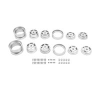 Lylithuif RC Wheel Hub Set Alloy High Strength Clamping Wheel Hub Replacement for Buggy Frog Grasshopper Wasp 4Pcs Set with Screws Nuts Gaskets (Silver)