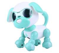 Lylithuif Robot Dog Pet Toy Smart Interactive Walking Sound Puppy LED Record Educational Gift For Kids Boys Girls Pink Green Blue Rose Red Plastic 10x8x6cm (Green)