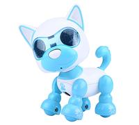 Lylithuif Robot Dog Pet Toy Smart Interactive Walking Sound Puppy LED Record Educational Gift For Kids Boys Girls Pink Green Blue Rose Red Plastic 10x8x6cm (Blue)