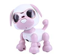 Lylithuif Robot Dog Pet Toy Smart Interactive Walking Sound Puppy LED Record Educational Gift For Kids Boys Girls Pink Green Blue Rose Red Plastic 10x8x6cm (Pink)