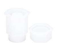 Lylithuif Silicone Mold Hex Shape Soft Elastic Safe Environmentally Friendly Easy Demoulding DIY Mould for Making Storage Box Jewelry Box Flower Pot Candle Holder White 154g 2 Pack