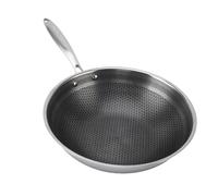 Lylithuif Stainless Steel Fry Pan Skillet Honeycomb Nonstick Frying Pan Dishwasher Safe Induction Gas Stovetop Compatible Cooking Kitchen Essential (24cm)