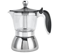 Lylithuif Stainless Steel Moka Pot Coffee Maker 4 Cup Stovetop Espresso Maker with Heat Resistant Handle for Home Kitchen Office Restaurant Durable Acrylic and Stainless Steel Construction