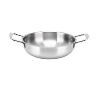 Lylithuif Stainless Steel Ramen Pot Korean Noodle Pot Uniform Heating Cookware for Home Office Dormitory Camping Kitchen (22cm)