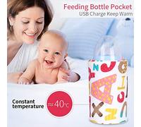 Lylithuif USB Bottle Warmer Heater Sleeve Portable Milk Heating Insulation Feeding Bottle Cover Coffee Tea Mug Beverage Warming Bag for Babies Parents Fox Letter Monkey Heart Mushroom