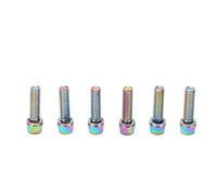 Lylithuif Water Bottle Cage Bolts M5x23mm Colorful Steel Hex Bolts for Fixing Handlebar Ends and Bottle Cages Durable Material Bright Vacuum Nitride Coating 6 Pack