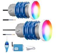 LyLmLe LED Pool Light with External Thread 1 1/2", RGB Multicolor Pool Light Synchronous Control, 12V AC Underwater Light for Pool SPA, Without Controller Units (6W, 2 Lamp)