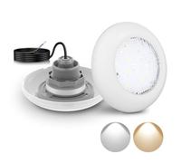 LyLmLe LED Pool Light with External Thread 2", 12W Pool Light 2 Color Switchable White 3000K and 6000K, Ø190mm, 12V AC Underwater Light for Steel Above Ground Pools
