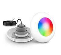 LyLmLe LED Pool Light with External Thread 2", 15W RGB Multicolor Pool Light Synchronous Control, Ø190mm, 12VAC IP68 Waterproof Underwater Light for Steel Above Ground Pools, Without Controller Units