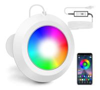 LyLmLe LED Pool Lights, 10W Smart RGB Magnetic Submersible Light with APP Control, 400lm Dimmable, IP68 Waterproof 12V Nicheless Underwater Lights for Inground Aboveground Pools