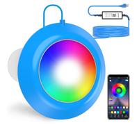 LyLmLe LED Pool Lights, 20W Smart RGB Magnetic Submersible Light with APP Control, 800lm Dimmable, IP68 Waterproof 12V Nicheless Underwater Lights for Inground Aboveground Pools
