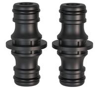 lylqmy Hose Coupling - Pack of 2, 1/2 Inch Double Plug Garden Hose Connections, Extender Extension Coupling Two Way Coupling for Garden and Home Hose (Black, 2 Pieces)