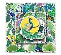 LYLSDSB 50 Pcs Peacock Stickers Kawaii Cartoon Animal Stickers for Laptop Skateboard Car Bike Phone Computer Water Bottle Luggage Helmet, Waterproof Cute Bird Stickers for Teens Kids Girls