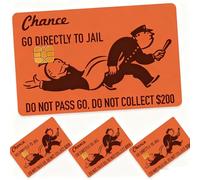 LYLSDSB Funny Credit Card Skin Stickers, Pack of 4, Cute Rich Prison Debit Cards Stickers for Most Transport, Metro, Keys, Bank Cards, Waterproof Cartoon Orange Skin Decal for Teenagers Girls