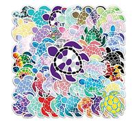 LYLSDSB Pack of 50 Cute Turtle Stickers Waterproof Ocean Animal Stickers for Water Bottle Skateboard Laptop Luggage Car Bicycle Guitar Computer Vinyl Turtle Decals for Children Teenagers