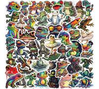 LYLSDSB Psychedelic Frog Stickers 50 Pcs Cool Cartoon Animals for Skateboard Water Bottle Laptop Luggage Hydro Flask Phone Car Bike Helmet Computer,Vinyl Waterproof Cute Teens Kids