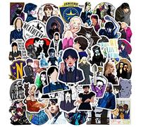 LYLSDSB Wednesday Addams Stickers Pack of 50 Waterproof Aesthetic TV Stickers for Skateboard, Laptop, Motorcycle, Car, Suitcase, Luggage - Classic Addams Family for Teens Adults