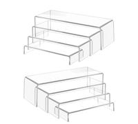 Lylxienty 8PCS Acrylic Risers Clear Acrylic Display Stand, Acrylics Shelves Stands for Display, Shelf Risers Perfume Organiser Display AcrylicStand for Funko Pop Figures, Cupcake, Jewelry Collections