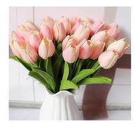 LYLXSF Artificial Flowers Fake Flowers 10PCS Tulip Artificial Flower Real Touch Artificial Bouquet Fake Flowerfor Home Kitchen Bedroom Festival Decorations (Color : Blanc, Size : 5PCS) (Yellow 10PCS)