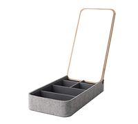 LYLXSF Jewelry Box Jewelry Box with Mirrored Lid Herringbone Outer Fabric Watch Jewelry Storage Box Jewelry Organizer Box for Women Jewelry case Organizer (Color : Square 2pcs)