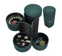 LYLXSF Jewelry Box Travel Jewelry Boxes for Women Portable Jewelry Organizer Box Leather Jewel Showcase Cabinet Small Jewelry Case (Pink Black Green) Jewelry case Organizer (Color : Green)