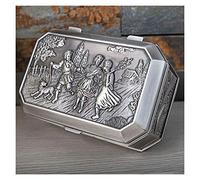 LYLXSF Jewelry Box Vintage Trinket Jewelry Box Retro Castle Jewelry Case with Zinc Alloy Exquisite Relief Metal Jewelry Organizer Box Jewelry case Organizer (Color : Jewelry Box D)