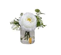 LYLXSF Outdoor Fake Flowers Artificial Flowers Realistic Fake Plants Bouquet Dining Table Study Bathroom Decoration Fake Water Glass Vase Decoration Outdoor Artificial Flowers