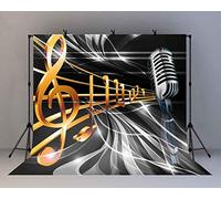 LYLYCTY 10x10ft Golden Music Notes Backdrop Dream Music Photography Background for Birthday Party Decor Banner Photo Booth Studio Props BJLY250