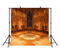 LYLYCTY 6x6ft Happy Birthday Backdrop for Party Golden Medieval Palace Photography Background for Kids Children Baby Shower Birthday Party Decor Photo Booth Studio Props BJLSLY223