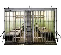LYLYCTY 7x5ft Cell Backgrounds Prison Scene Backdrop Police Jail Interior Mugshot Background Limiting Freedom Theme Party Photography Studio Prop LYHX260