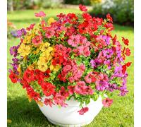 LYLYFAN 12 Bundles 14'' Artificial Flowers for Outdoor Faux Plants Flowers