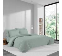 LYMA Bedding Duvet Cover Set Double Plain, OEKO-TEX Certified, Ultra Soft NanoPlush Double Brushed Quick Dry Fabric, Button Closure, Wrinkle Fade Resistant Quilt Cover with Pillowcases (Sage Green)