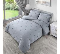 LYMA Bedding Duvet Cover Set Double Spot Tufted, OEKO-TEX Certified, Ultra Soft NanoPlush Double Brushed Quick Dry & Button Closure, Wrinkle Fade Resistant Quilt Cover with Pillowcases (Light Grey)