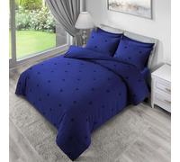 LYMA Bedding Duvet Cover Set Double Spot Tufted, OEKO-TEX Certified, Ultra Soft NanoPlush Double Brushed Quick Dry Fabric & Button Closure, Wrinkle Fade Resistant Quilt Cover with Pillowcases (Navy)