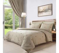 LYMA Bedding Duvet Cover Set King Heart Tufted, OEKO-TEX Certified, Ultra Soft NanoPlush Double Brushed Quick Dry Fabric & Button Closure, Wrinkle Fade Resistant Quilt Cover with Pillowcases (Beige)