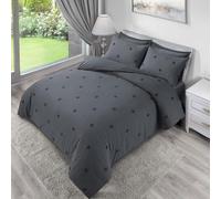 LYMA Bedding Duvet Cover Set King Spot Tufted, OEKO-TEX Certified, Ultra Soft NanoPlush Double Brushed Quick Dry & Button Closure, Wrinkle Fade Resistant Quilt Cover with Pillowcases (Dark Grey)