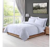 LYMA Bedding Duvet Cover Set Single Flower Tufted, OEKO-TEX Certified, Ultra Soft NanoPlush Double Brushed Quick Dry & Button Closure, Wrinkle Fade Resistant Quilt Cover with Pillowcases (White)