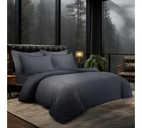 LYMA Bedding Duvet Cover Set Single Plain, OEKO-TEX Certified, Ultra Soft NanoPlush Double Brushed Quick Dry Fabric, Button Closure, Wrinkle Fade Resistant Quilt Cover with Pillowcases (Dark Grey)