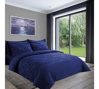 LYMA Bedding Duvet Cover Set Super King Geometric Tufted, OEKO-TEX Certified, Ultra Soft NanoPlush Double Brushed Quick Dry, Button Closure, Wrinkle Fade Resistant Quilt Cover with Pillowcases (Navy)