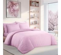 LYMA Bedding Duvet Cover Set Super King Plain, OEKO-TEX Certified, Ultra Soft NanoPlush Double Brushed Quick Dry Fabric Button Closure, Wrinkle Fade Resistant Quilt Cover with Pillowcases (Light Pink)