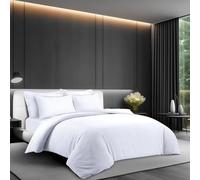 LYMA Bedding Duvet Cover Set Super King Plain, OEKO-TEX Certified, Ultra Soft NanoPlush Double Brushed Quick Dry Fabric with Button Closure, Wrinkle Fade Resistant Quilt Cover with Pillowcases (White)