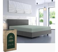 LYMA Bedding Fitted Sheet Double, Deep Pockets 35CM, OEKO-TEX Certified, Ultra Soft Nanoplush Double Brushed Quick Dry Fabric, Shrink & Fade Resistant, Easy Care Elastic Bottom Sheet (Sage Green)